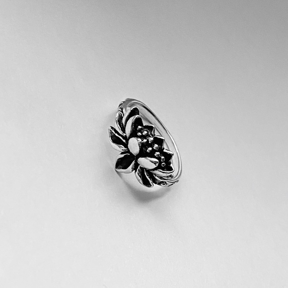 Sterling Silver Blooming Lotus Ring, Flower Rings, Silver Ring, Spirit Jewelry - Picture 6 of 10